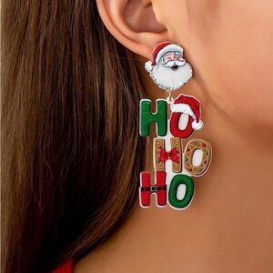 Santa Claus 'HO' Letter Designed Earrings